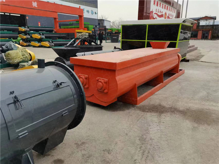 牛羊糞有機肥摻混設備 糞便秸稈物料均勻混合機 興達雙軸攪拌機